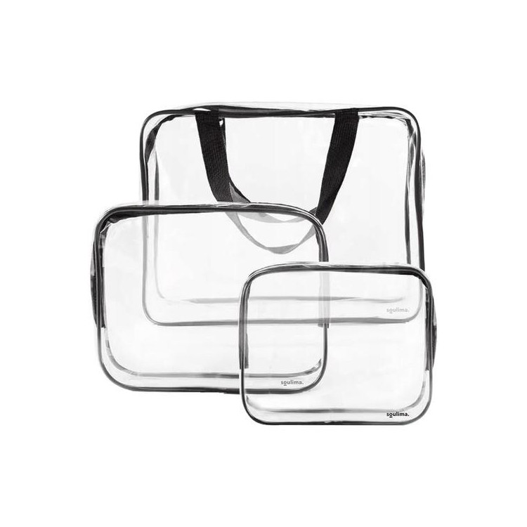 Prozorna kozmetična torbica 3v1