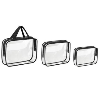 Prozorna kozmetična torbica 3v1