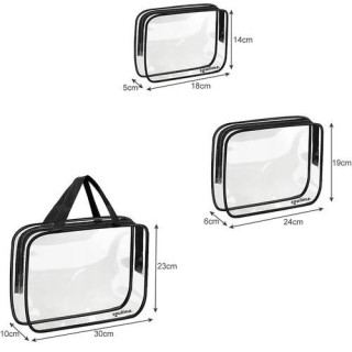 Prozorna kozmetična torbica 3v1