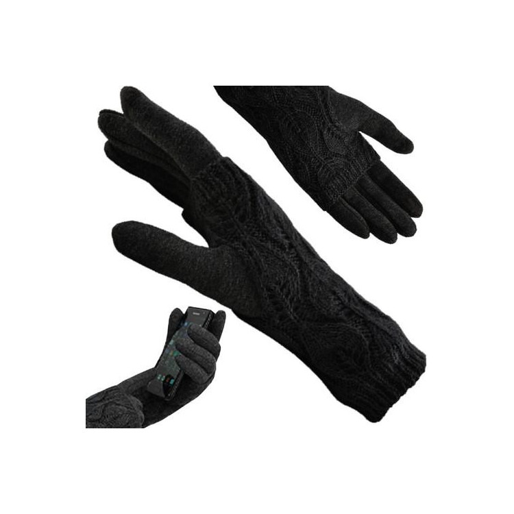 Črne rokavice na dotik