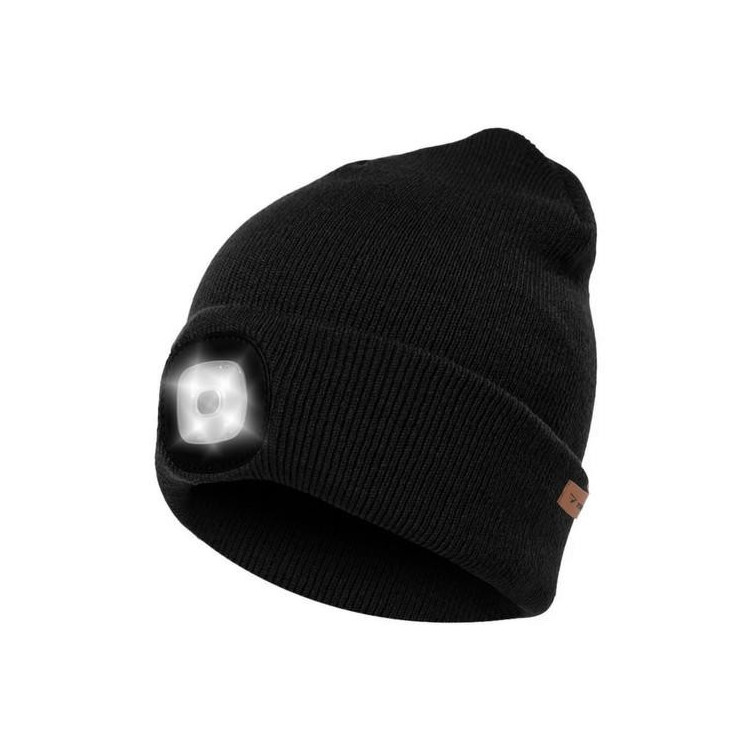 Zimska kapa s svetilko - črna