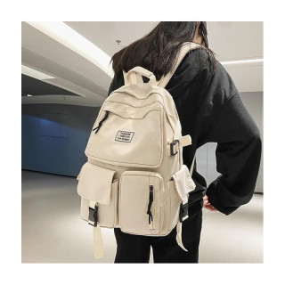 Krem šolski nahrbtnik z žepi