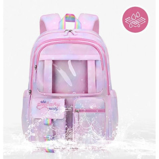 Roza šolski nahrbtnik RAINBOW z obeskom