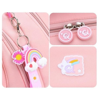 Roza šolski nahrbtnik RAINBOW z žepi