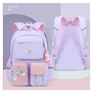 Otroški vijoličen šolski nahrbtnik RAINBOW z žepi