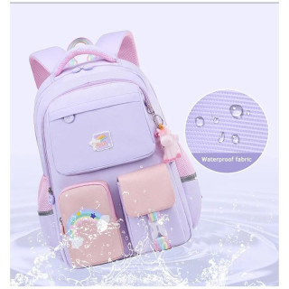 Otroški vijoličen šolski nahrbtnik RAINBOW z žepi