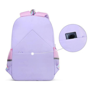 Otroški vijoličen šolski nahrbtnik RAINBOW z žepi