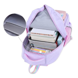 Otroški vijoličen šolski nahrbtnik RAINBOW z žepi