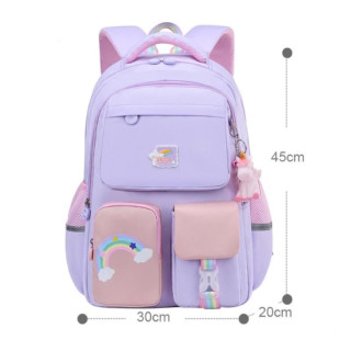 Otroški vijoličen šolski nahrbtnik RAINBOW z žepi