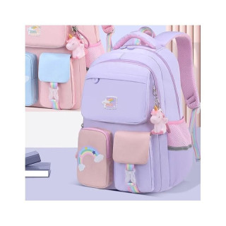 Otroški vijoličen šolski nahrbtnik RAINBOW z žepi