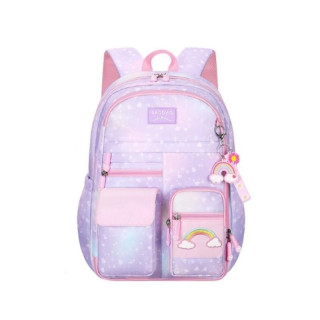 Vijoličen šolski nahrbtnik RAINBOW z žepi