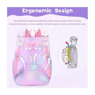 Vijoličen šolski nahrbtnik RAINBOW z žepi