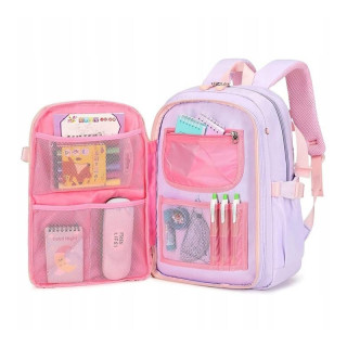 Otroški vijoličen šolski nahrbtnik RABBIT z žepi