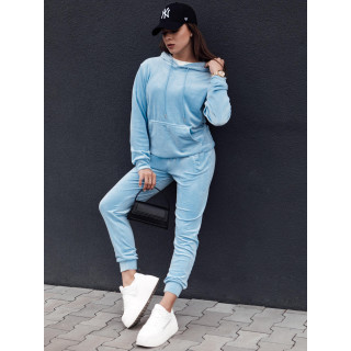 Svetlo moder ženski žametni komplet