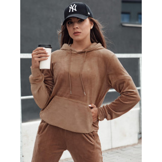 Ženski svetlo rjav žametni komplet