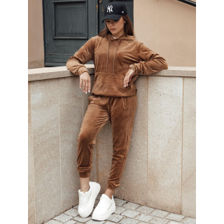 Žametno rjav ženski komplet