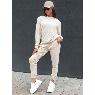 Ženski žametni komplet v ekru barvi