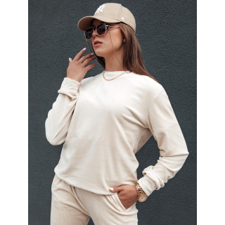 Ženski žametni komplet v ekru barvi