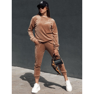 Žamet svetlo rjav ženski komplet