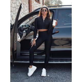 Ženski športni komplet v črni barvi