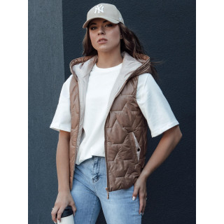 Prešit zlat ženski telovnik s kapuco