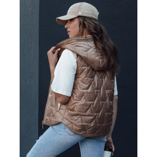 Prešit zlat ženski telovnik s kapuco