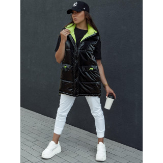 Črn prešit ženski telovnik