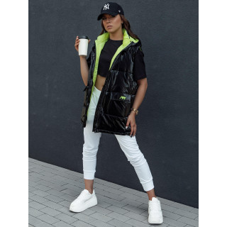 Črn prešit ženski telovnik