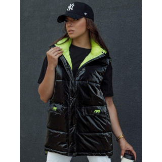 Črn prešit ženski telovnik