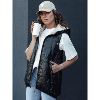 Ženski črn asimetričen telovnik