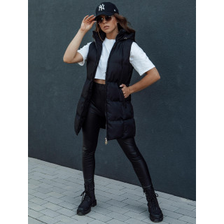 Prešit črn ženski telovnik