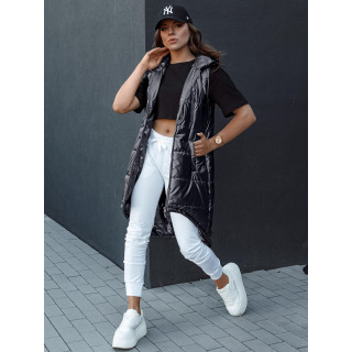 Ženski asimetrični telovnik v črni barvi