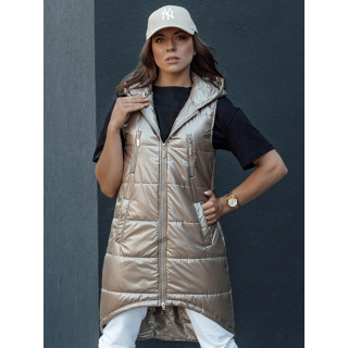 Bež asimetričen ženski telovnik