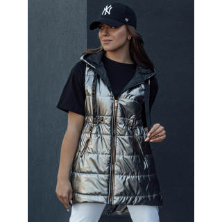 Temno siv ženski brezrokavnik za jesen