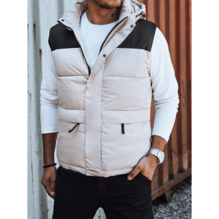 Bež moški brezrokavnik s kapuco