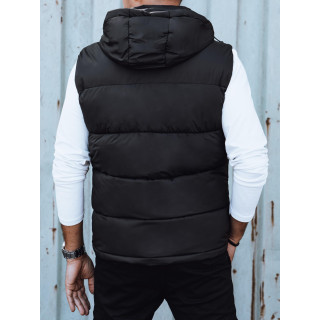 Moški prešit brezrokavnik v črni barvi