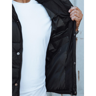 Moški prešit brezrokavnik v črni barvi