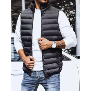 Moški prešit telovnik v temno sivi barvi