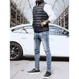 Moški prešit telovnik v temno sivi barvi