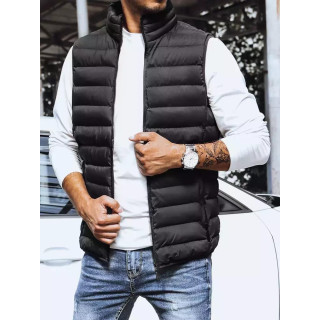 Moški prešit črn telovnik