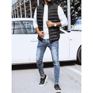 Moški prešit črn telovnik