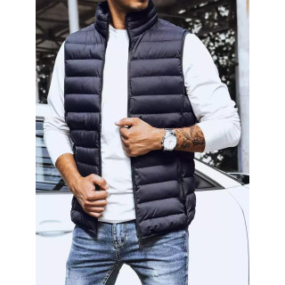 Temno moder prešit moški telovnik