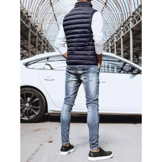 Temno moder prešit moški telovnik