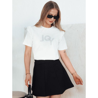 Bela ženska majica s kratkimi rokavi z vezenino