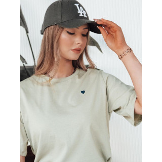 Ohlapna ženska majica s kratkimi rokavi v barvi pistacije