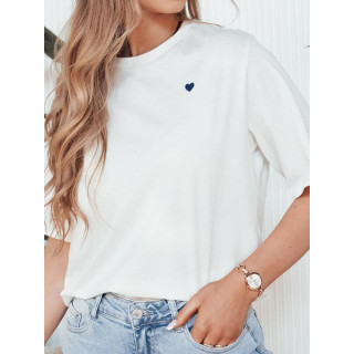 Bela ohlapna ženska majica s srčkom