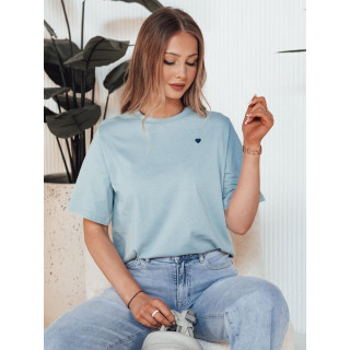 Ohlapna ženska svetlo modra majica s kratkimi rokavi