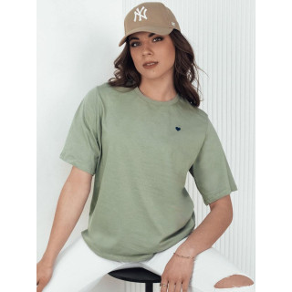 Ženska ohlapna zelena majica s srčkom