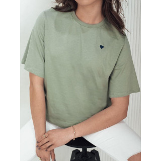 Ženska ohlapna zelena majica s srčkom