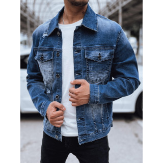 Moška denim jakna v modri barvi